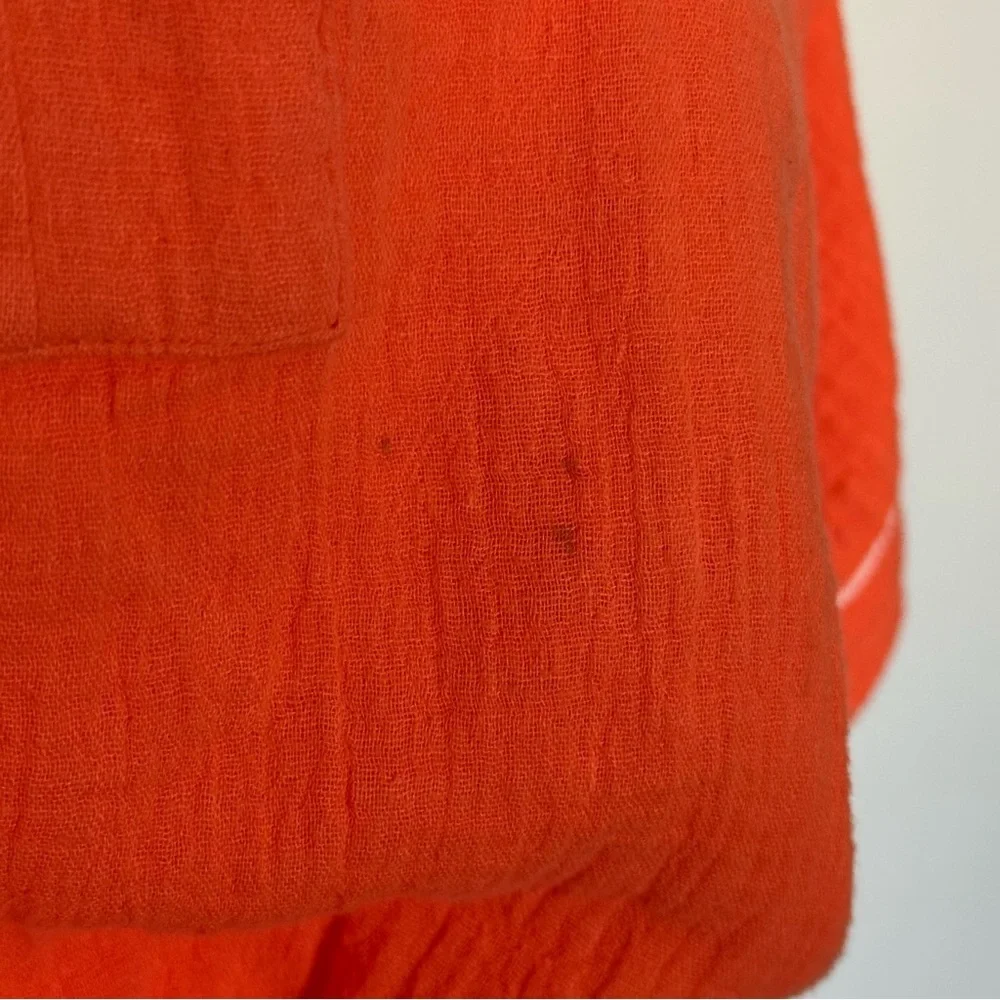 Lilla P Orange Cotton Gauze Mini Dress Casual Summer‎ Beach Spring Break Resort